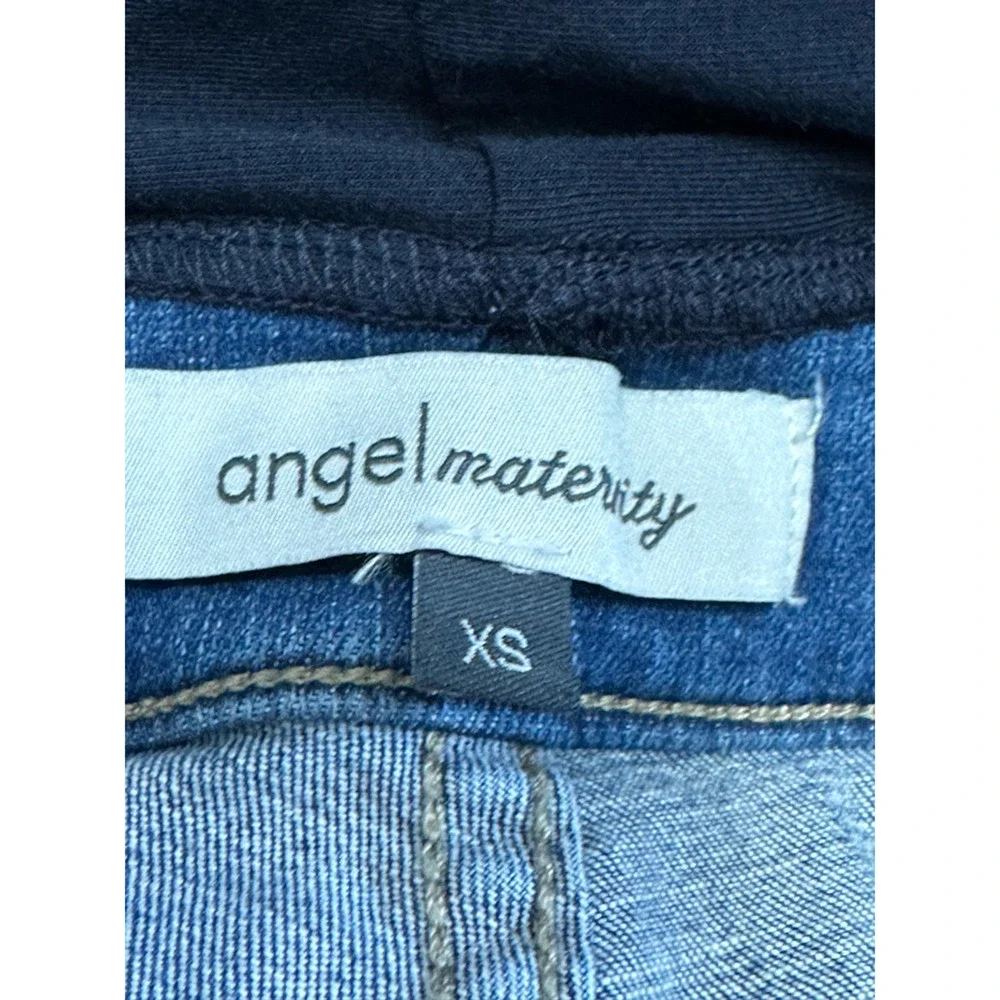 Angel Maternity Jean Shorts Pull On Elastic Stretch Jorts Denim Blue XS NWOT